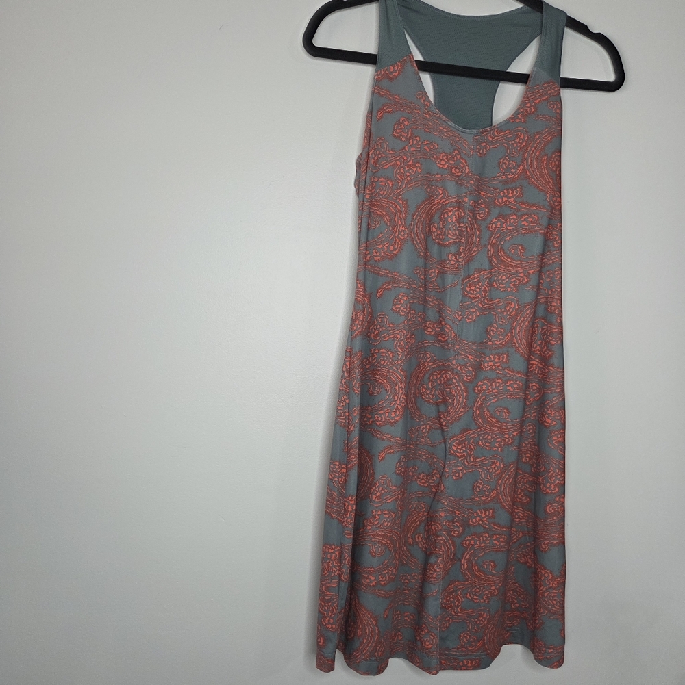 Columbis Prime Agua Stylish Gray and Orange Women's Dress, Omnie Shade Protectio